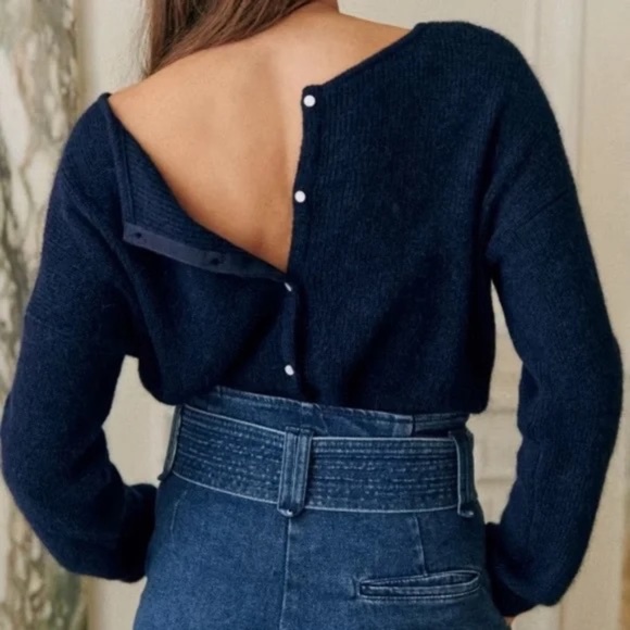 Sezane Gaspard Cardigan - Navy Blue XXS - Picture 3 of 9